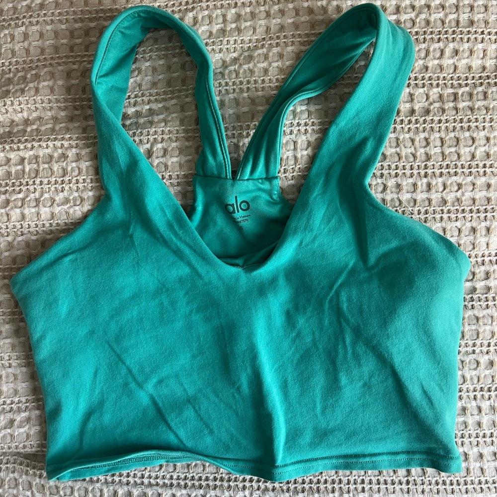 Alo size small workout top teal/green
